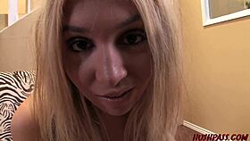 Danny's monster cock makes newbie Parker squeal! she yells in pleasure.