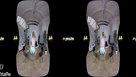 virtual reality porn where chrissy fox dives into her piss