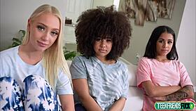 Braylin Bailey, Camila Cortez, Nina Diaz Engage In Intense Slumber Fuck Fest With Big Cocks And Riding.