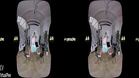 virtual reality porn where chrissy fox dives into her piss