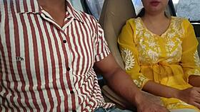 convinced her to flash boobs in the car during risky outdoor drive