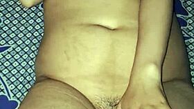 indian housewife moans while hard dildo fucks her juicy wet pussy