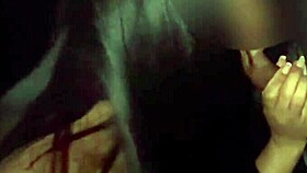 wife feels intense pleasure rubbing cock in glory hole