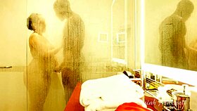 she's cheating with that big black cock in the shower, fucking hard