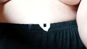 pregnant milf spits on her big tits and nipples 😍