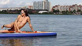 naked beach babe showing off tight ass!