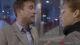 spitroasted euro babe enjoys interracial threeway on the sofa 😍