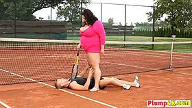 plump bbw with fat tits in femdom oral scene