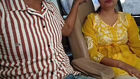 convinced her to flash boobs in the car during risky outdoor drive