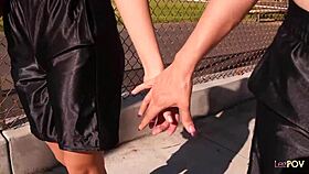 these look alike teen lesbians are always rubbing their shaved pussies, nipples hard.