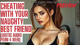 Intriguing cheating with best friend's wife in erotic audio.