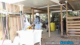 teen cowgirls facialized