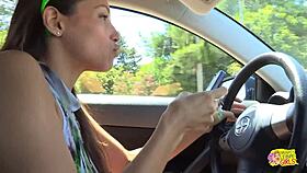 LESBIAN MAGIC SPARKS IN THE CAR!