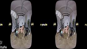 virtual reality porn where chrissy fox dives into her piss