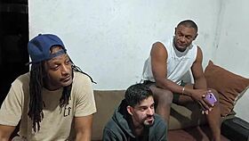 My First Gang Bang with 5 Hung Guys Bareback, Stretching Every Hole in Wild Interracial Action