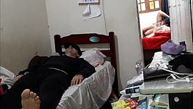 unfaithful latina wife fucks lover behind cuckold's back 😏