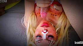 sexy zombie nurse back from halloween party, thirsty for creampie