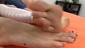 Imagine a quick threesome with a milf's feet involved, leading to intense orgasms and hardcore fucking.