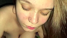 late night cream mask for my stepdaughter pov blowjob cum on face