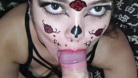 Wellington Prado receives deep blowjob, face covered in cum.