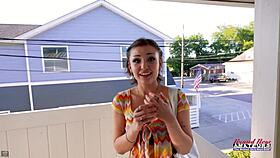 Skinny Brunette Coed Wendy Boldly Blows And Rims A Big Hard Cock!