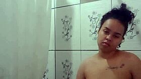 Teen Brunette Fingers Her Tight Pussy In The Shower For Intense Orgasm