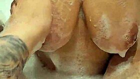 Before mutual masturbation in bathroom, sexy wife loves to suck dick.