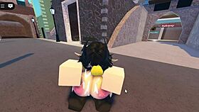 I saw Emma getting roughly banged by three guys on the Roblox Whorblox street, it was wild