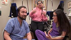 Girl Journalist Interrupted By Brunette With Toys And Vibrator.