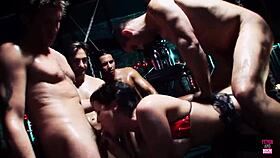 Smoking Brunette Double Penetrated In Sex Club