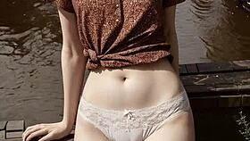 Lingerie models pose gracefully along Amsterdam canals