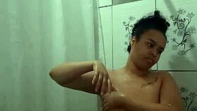 Teen Brunette Fingers Her Tight Pussy In The Shower For Intense Orgasm