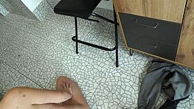 Can you believe this quick kitchen fuck ends with creampie?