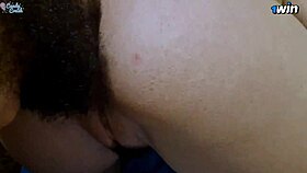 This little 18-year-old slut gets pussy hairs sticky with big black cock cum