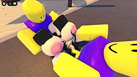I saw Emma getting roughly banged by three guys on the Roblox Whorblox street, it was wild