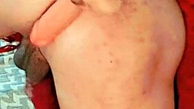 Red hot sissy dominates shemale lover in anal strapon action. Petite 18+ bodybuilder in lingerie and panties