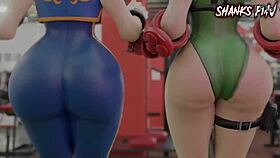 Street Fighter Thot SH T in wild PMV HMV action.