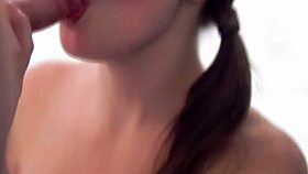 Watch Pretty Brunette Give Intense Blowjob Cumshot