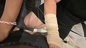 two indian chicks jerking a stranger's dick in public 😍