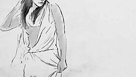 sexy milf lilii undresses naked, poses outdoor with ripped clothes