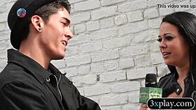 guy in blindfold fucks twat with dildo in sex for cash reality