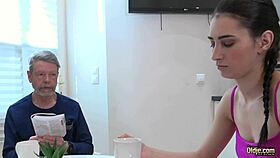 Grandpa Cums On Young 18+ Perky Tits After Doggystyle