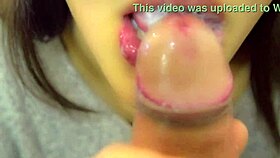 Japanese blowjob with cum in mouth 😋