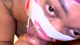 Masked Deep Throater Takes Big Cock!