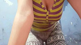 My lesbian stepdaughter touches her tits and ass, recording for xvideos