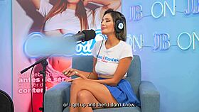 Latina gigidamessco sex addict wets her pussy with fuckmachine vibration during podcast