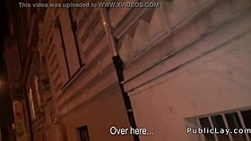 European brunette amateur in public setting