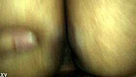 Married woman sits and enjoys passionate sex