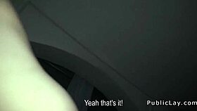 European brunette amateur in public setting