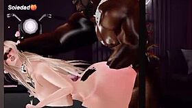 Punishing a submissive white woman in virtual reality with big black cock